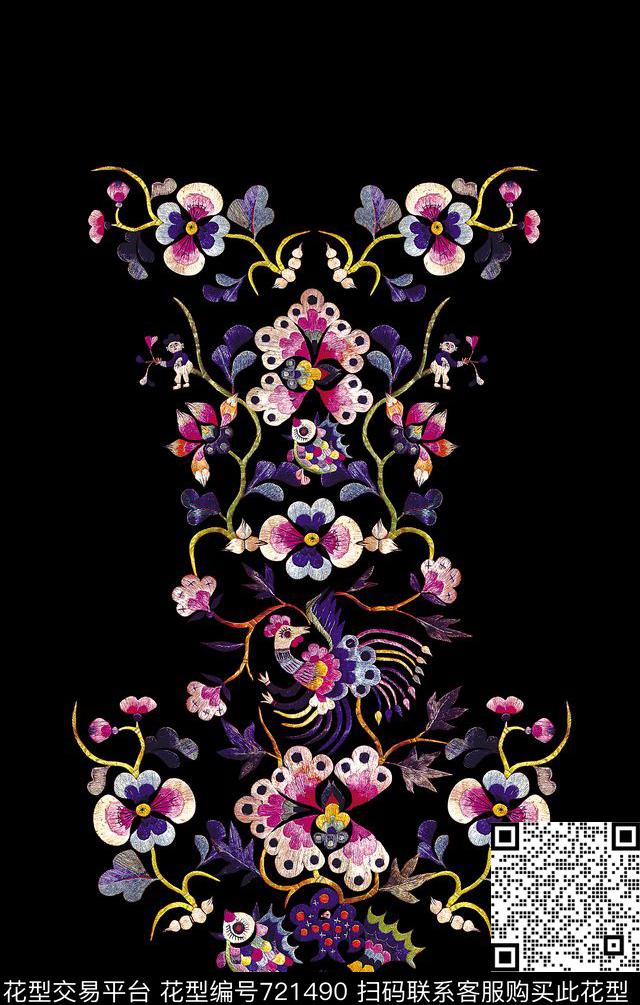 民族风绣花刺绣数码印花华亿平台下载（图片编号: 721490） - 瓦栏（Walan）