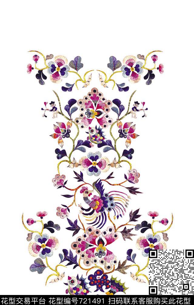 民族风绣花刺绣数码印花华亿平台下载（图片编号: 721491） - 瓦栏（Walan）