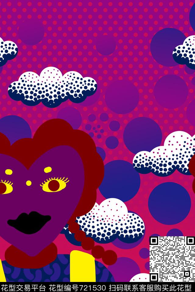 趣味波普朋克数码印花华亿平台下载（图片编号: 721530） - 瓦栏（Walan）