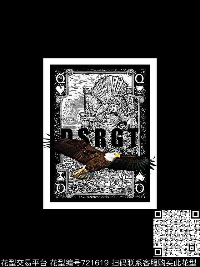 老鹰扑克牌抽象手绘T恤印花卫衣加克华亿平台衬衫裤子华亿平台外套华亿平台羽绒服华亿平台时尚潮流潮牌大牌复古英文字欧美高清数码立体数码印花华亿平台下载（图片编号: 721619） - 瓦栏（Walan）