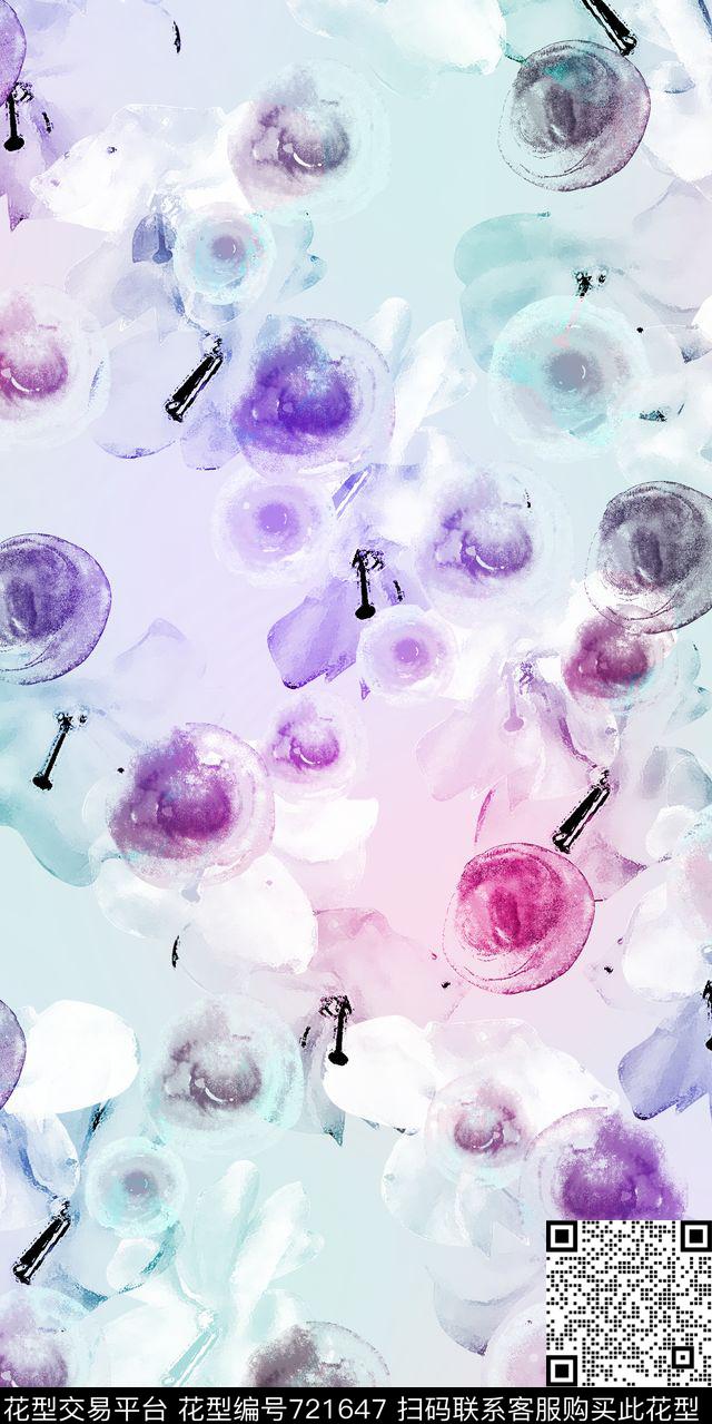 花朵花卉几何数码印花华亿平台下载（图片编号: 721647） - 瓦栏（Walan）