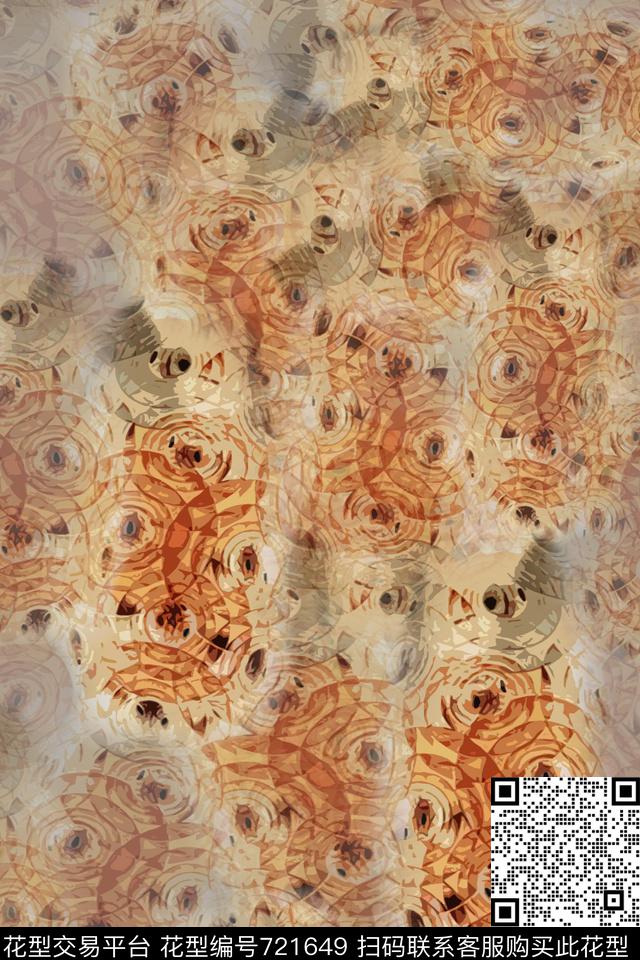 圆圈迷彩图案抽象图案数码印花华亿平台下载（图片编号: 721649） - 瓦栏（Walan）