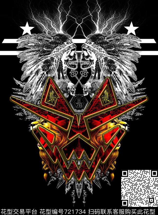 philippplein菲利普普印第安骷髅人头抽象狮子传统印花华亿平台下载（图片编号: 721734） - 瓦栏（Walan）