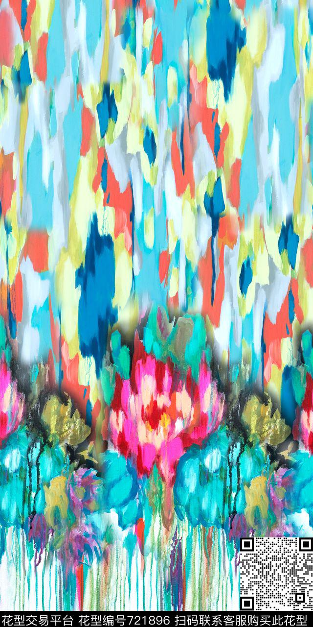 肌理油画抽象数码印花华亿平台下载（图片编号: 721896） - 瓦栏（Walan）