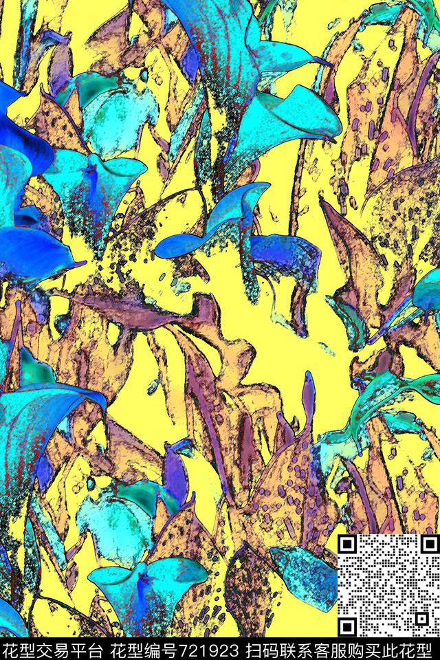 花卉绚丽色彩饰品数码印花华亿平台下载（图片编号: 721923） - 瓦栏（Walan）
