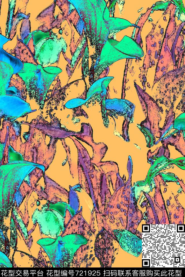 花卉绚丽色彩饰品数码印花华亿平台下载（图片编号: 721925） - 瓦栏（Walan）