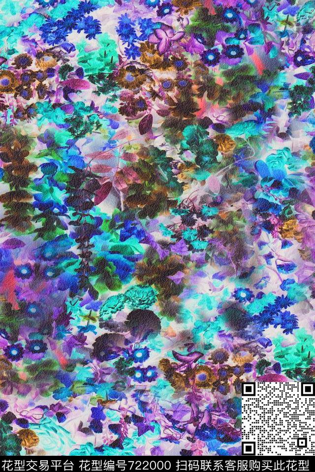 小碎花花朵花卉数码印花华亿平台下载（图片编号: 722000） - 瓦栏（Walan）