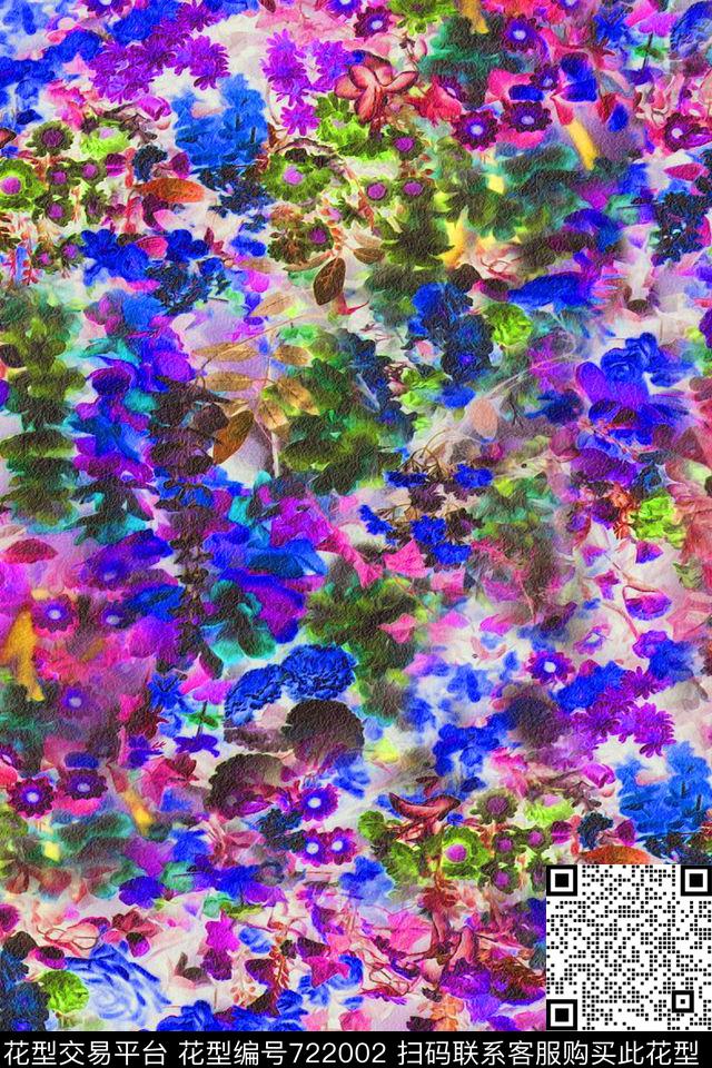 小碎花花朵花卉数码印花华亿平台下载（图片编号: 722002） - 瓦栏（Walan）