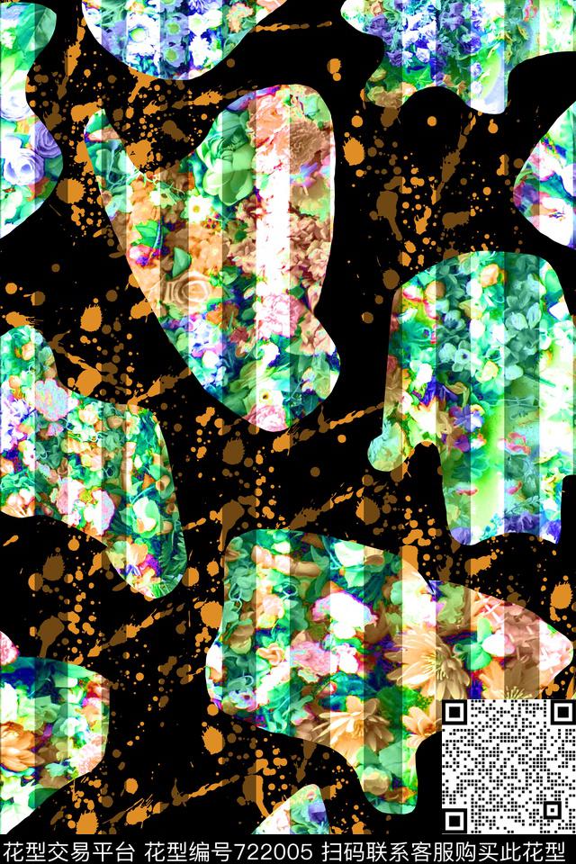 小碎花花朵花卉数码印花华亿平台下载（图片编号: 722005） - 瓦栏（Walan）