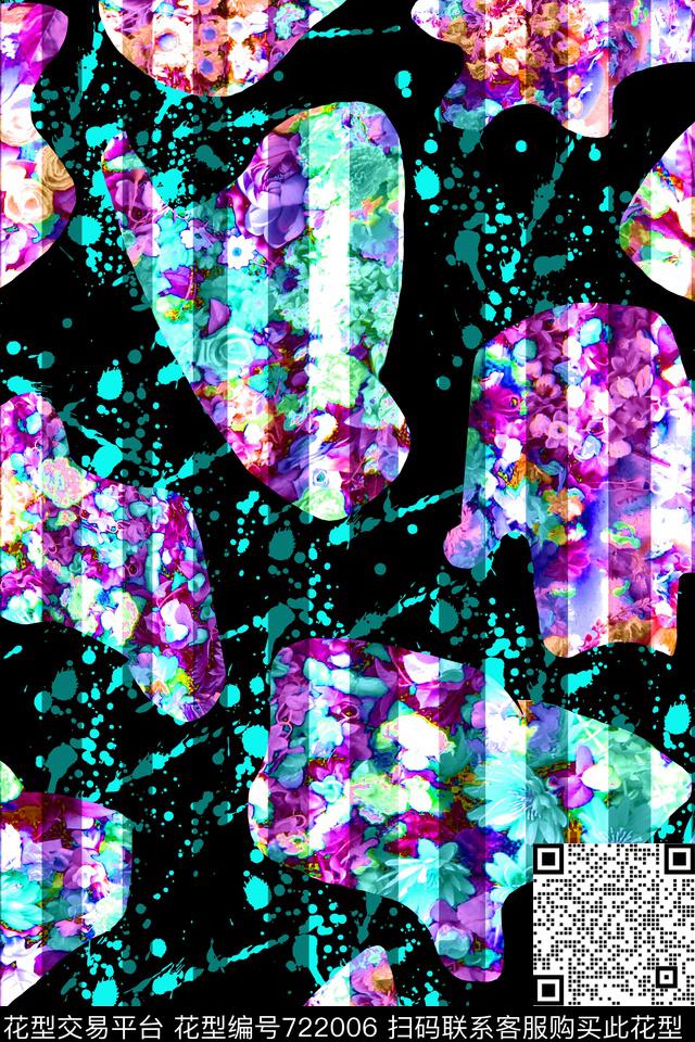 小碎花花朵花卉数码印花华亿平台下载（图片编号: 722006） - 瓦栏（Walan）