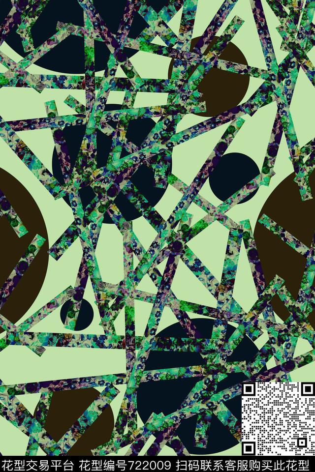 花朵格子花卉数码印花华亿平台下载（图片编号: 722009） - 瓦栏（Walan）