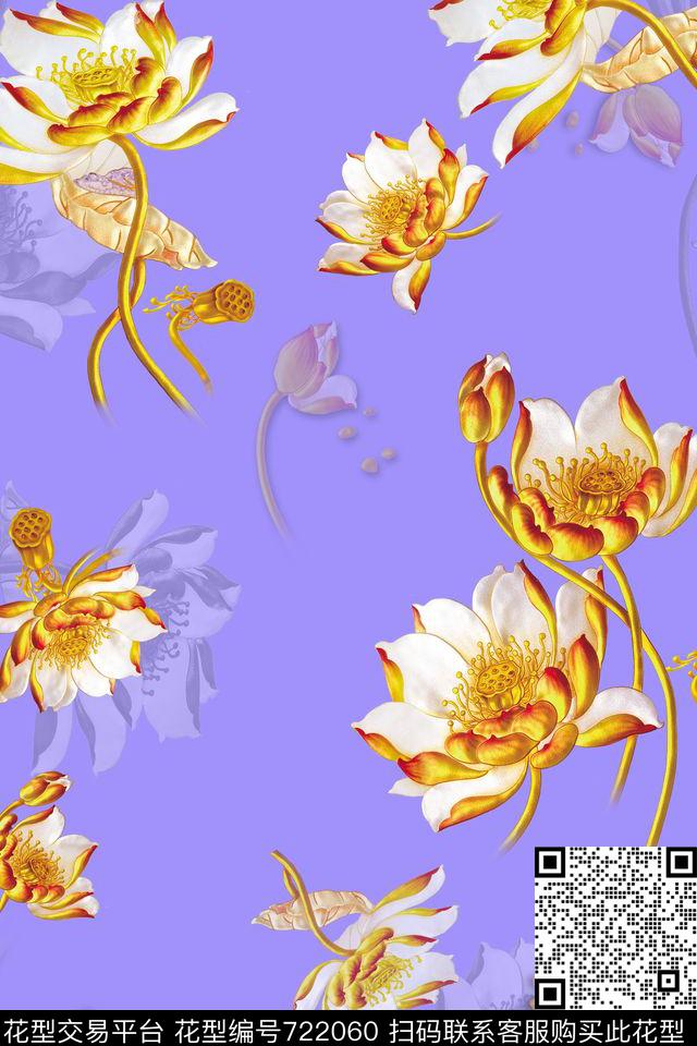 花卉数码印花华亿平台下载（图片编号: 722060） - 瓦栏（Walan）