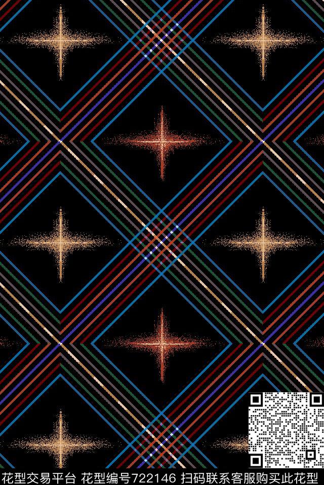 格子趣味苏格兰格数码印花华亿平台下载（图片编号: 722146） - 瓦栏（Walan）