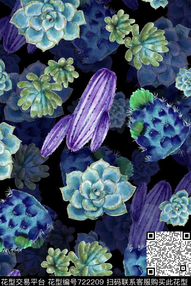 秋冬乱花花卉数码印花华亿平台下载（图片编号: 722209） - 瓦栏（Walan）