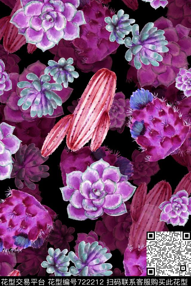 秋冬乱花花卉数码印花华亿平台下载（图片编号: 722212） - 瓦栏（Walan）
