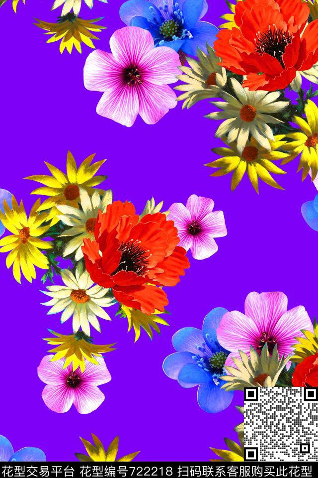 女装花卉纯色底数码印花华亿平台下载（图片编号: 722218） - 瓦栏（Walan）