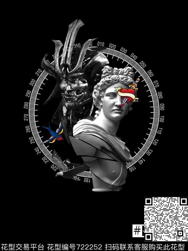 科幻复古武士数码印花华亿平台下载（图片编号: 722252） - 瓦栏（Walan）