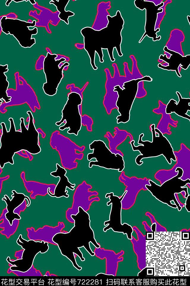 小狗儿童画简笔画传统印花华亿平台下载（图片编号: 722281） - 瓦栏（Walan）