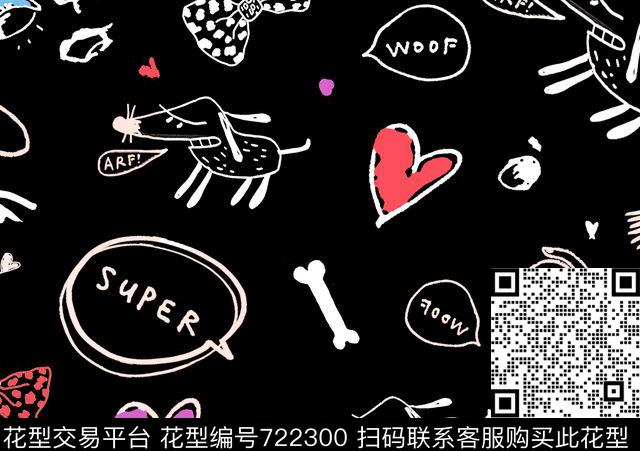 手绘趣味涂鸦传统印花华亿平台下载（图片编号: 722300） - 瓦栏（Walan）