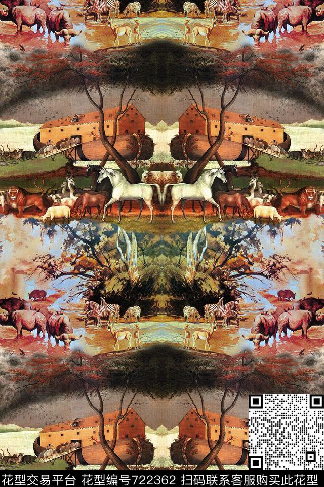 油画动物风景数码印花华亿平台下载（图片编号: 722362） - 瓦栏（Walan）