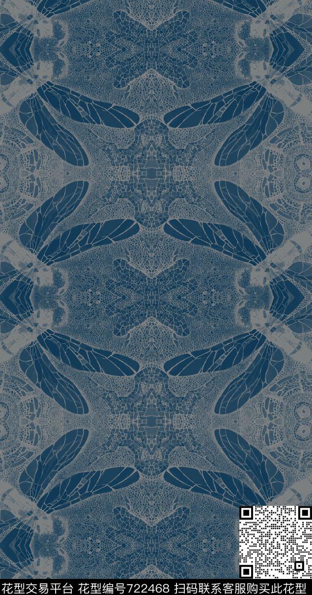 蝴蝶纷飞意向动物纹混搭复古时尚数码印花华亿平台下载（图片编号: 722468） - 瓦栏（Walan）