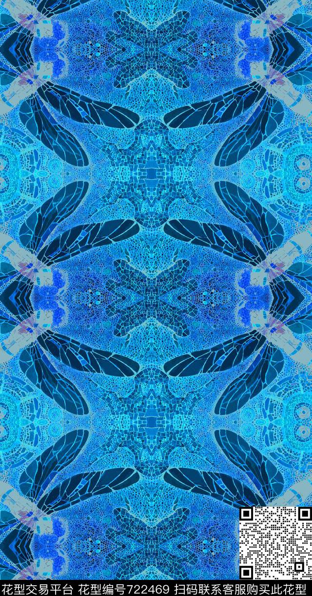 蝴蝶纷飞意向动物纹混搭复古时尚数码印花华亿平台下载（图片编号: 722469） - 瓦栏（Walan）