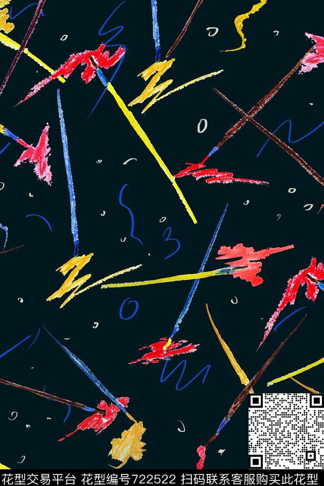 清新文艺画笔传统印花华亿平台下载（图片编号: 722522） - 瓦栏（Walan）