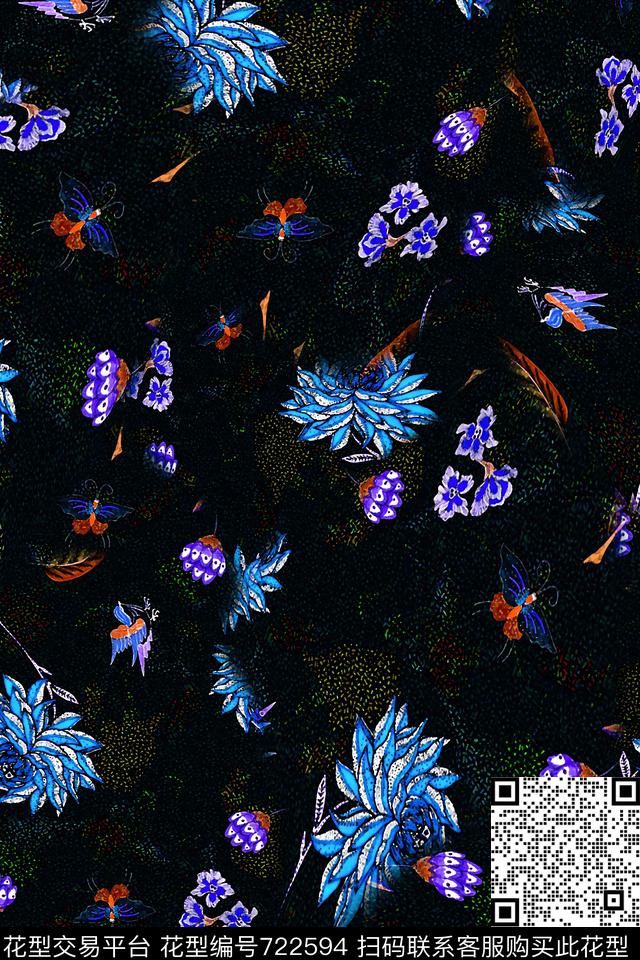 花卉女装小碎花数码印花华亿平台下载（图片编号: 722594） - 瓦栏（Walan）