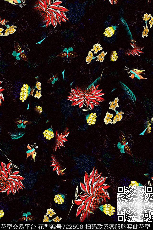 花卉女装小碎花数码印花华亿平台下载（图片编号: 722596） - 瓦栏（Walan）