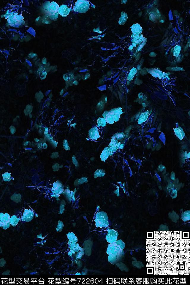 花卉小碎花女装数码印花华亿平台下载（图片编号: 722604） - 瓦栏（Walan）