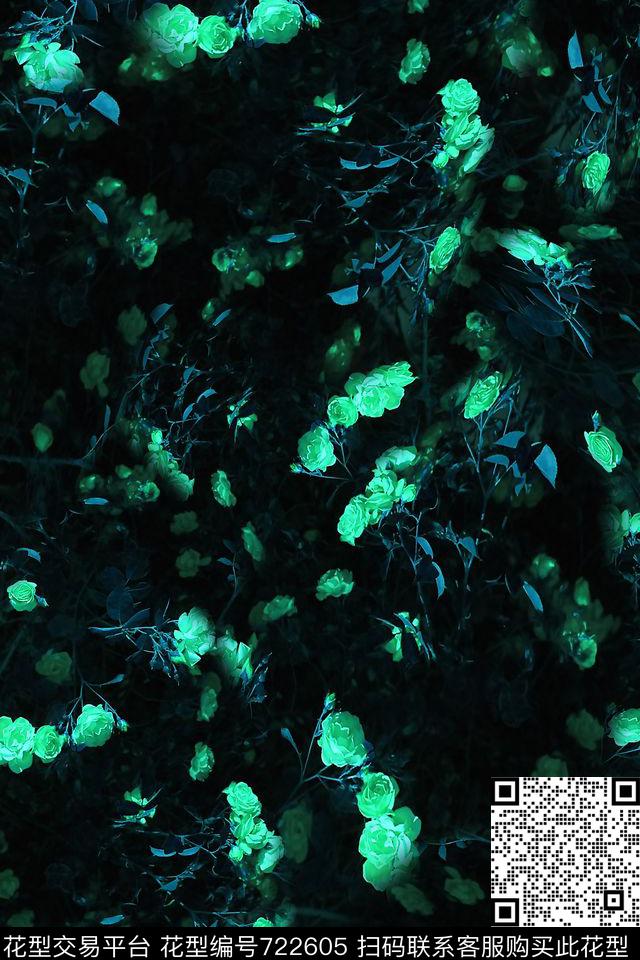 花卉小碎花女装数码印花华亿平台下载（图片编号: 722605） - 瓦栏（Walan）