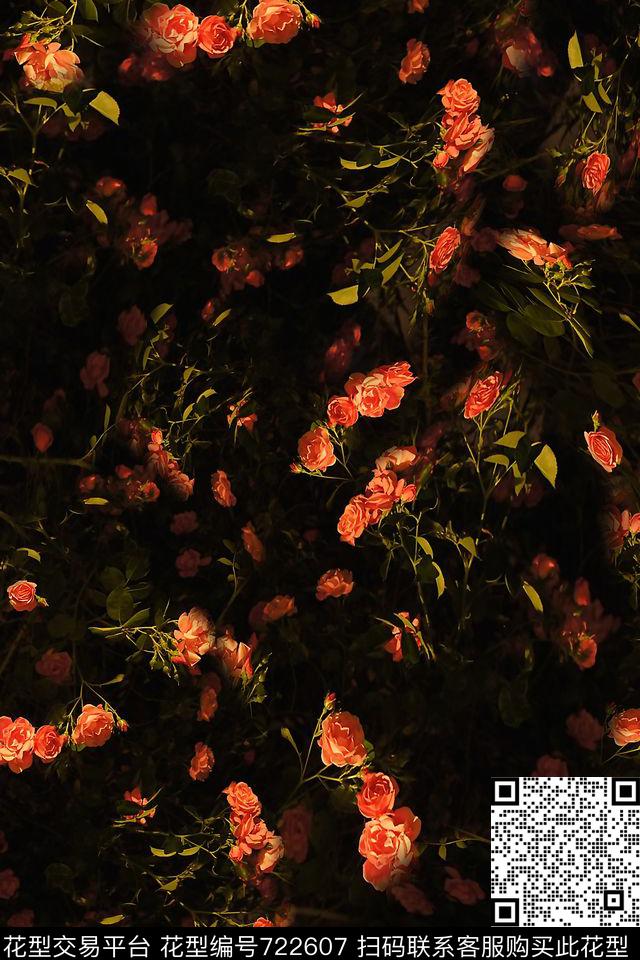 花卉小碎花女装数码印花华亿平台下载（图片编号: 722607） - 瓦栏（Walan）