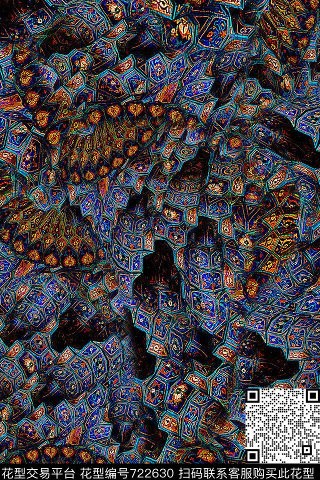 肌理抽象女装数码印花华亿平台下载（图片编号: 722630） - 瓦栏（Walan）