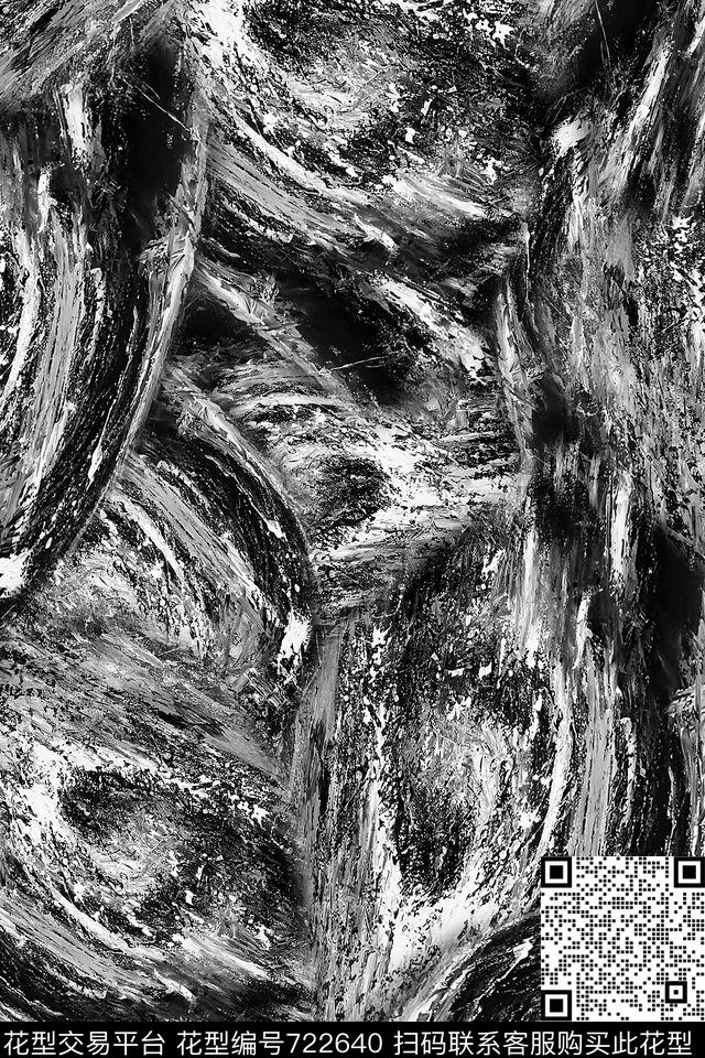 抽象男装油画数码印花华亿平台下载（图片编号: 722640） - 瓦栏（Walan）