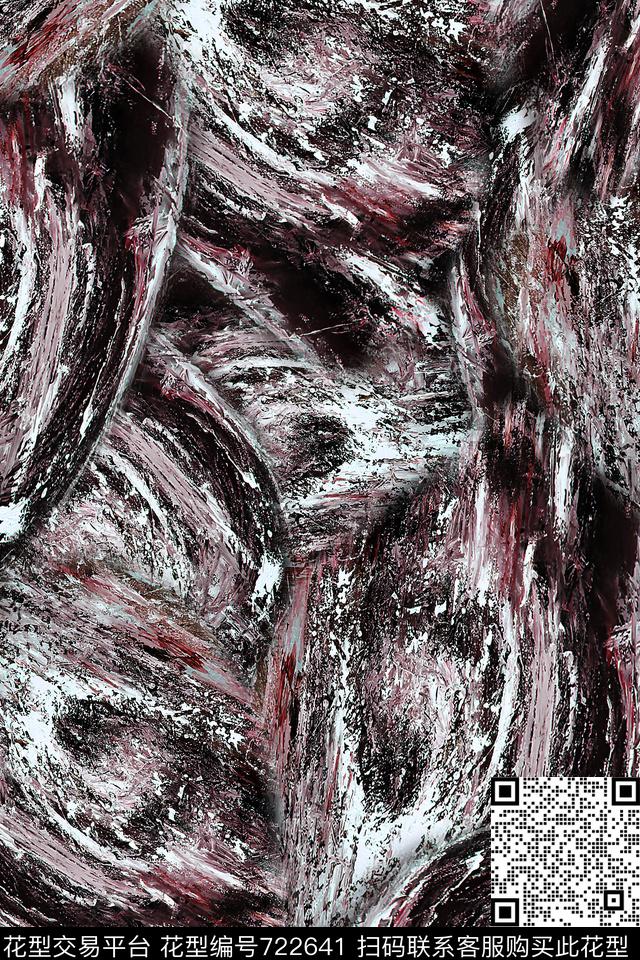 抽象男装油画数码印花华亿平台下载（图片编号: 722641） - 瓦栏（Walan）