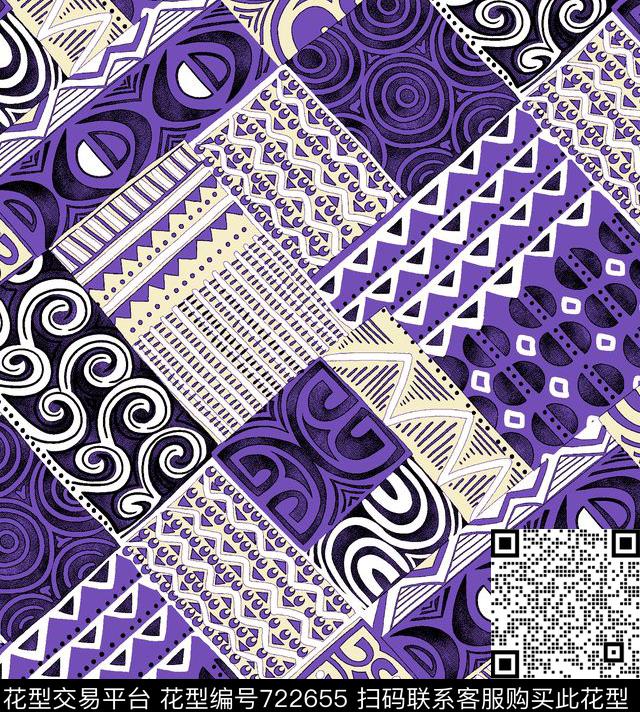 线条三角形民族图案传统印花华亿平台下载（图片编号: 722655） - 瓦栏（Walan）