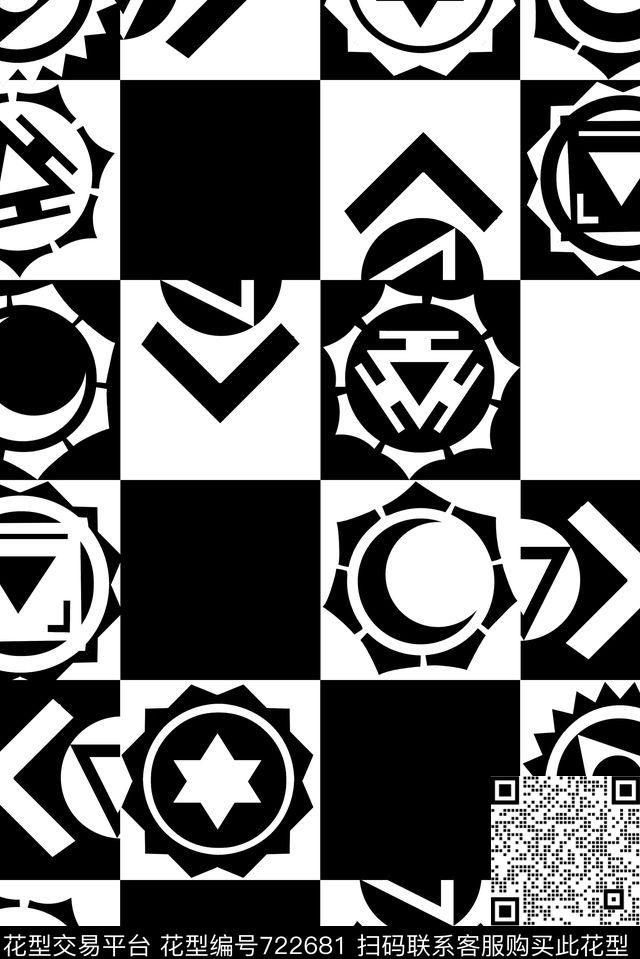 男装几何格子传统印花华亿平台下载（图片编号: 722681） - 瓦栏（Walan）