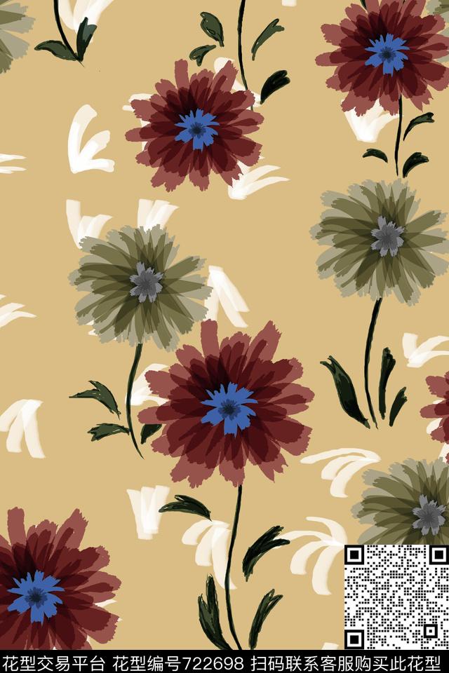 小碎花乱花花瓣数码印花华亿平台下载（图片编号: 722698） - 瓦栏（Walan）