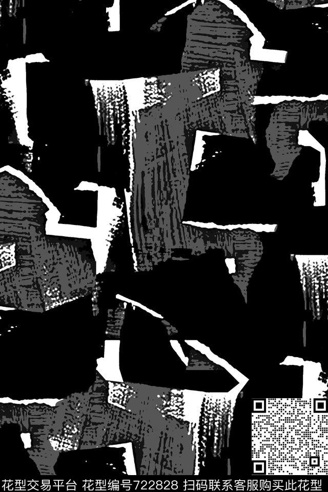 大笔刷纹理肌理纹理男装夹克华亿平台传统印花华亿平台下载（图片编号: 722828） - 瓦栏（Walan）