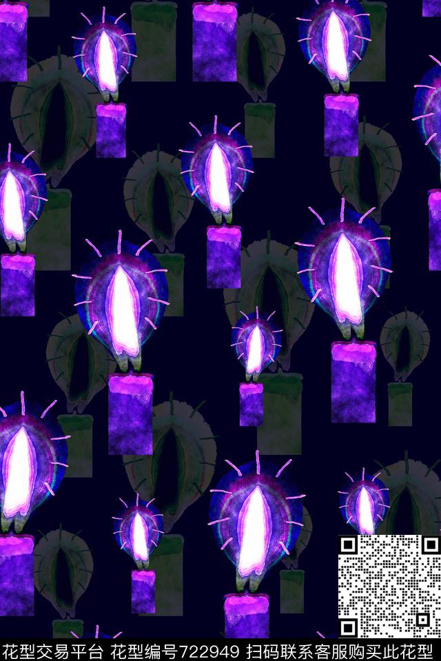 蜡烛灯光星光点点数码印花华亿平台下载（图片编号: 722949） - 瓦栏（Walan）