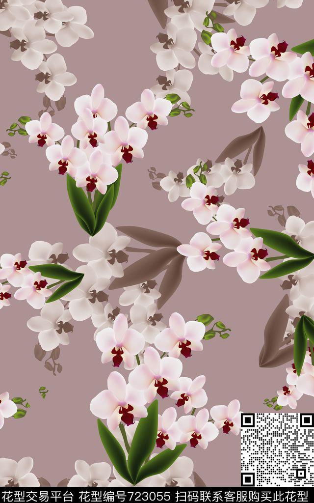 花簇花朵花卉数码印花华亿平台下载（图片编号: 723055） - 瓦栏（Walan）