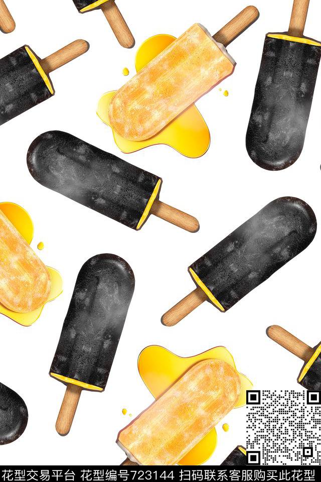 流行时尚趣味棒冰数码印花华亿平台下载（图片编号: 723144） - 瓦栏（Walan）