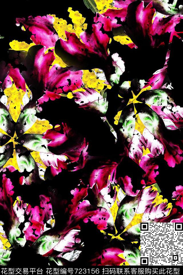 花卉女装鱼数码印花华亿平台下载（图片编号: 723156） - 瓦栏（Walan）