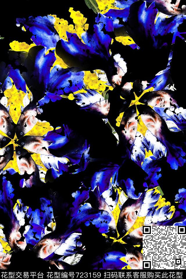 花卉女装鱼数码印花华亿平台下载（图片编号: 723159） - 瓦栏（Walan）
