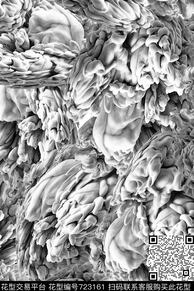 肌理女装抽象数码印花华亿平台下载（图片编号: 723161） - 瓦栏（Walan）