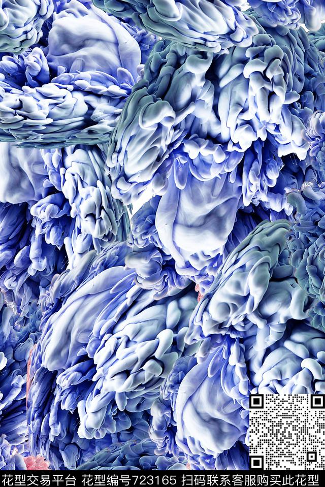 肌理女装抽象数码印花华亿平台下载（图片编号: 723165） - 瓦栏（Walan）