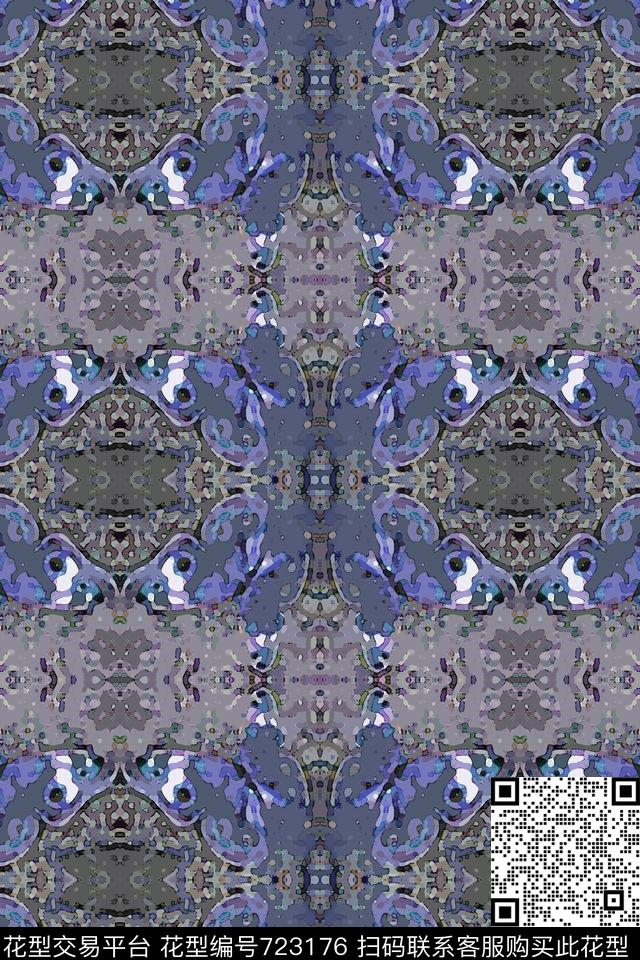 创意格子迷彩图案几何炫彩数码印花华亿平台下载（图片编号: 723176） - 瓦栏（Walan）