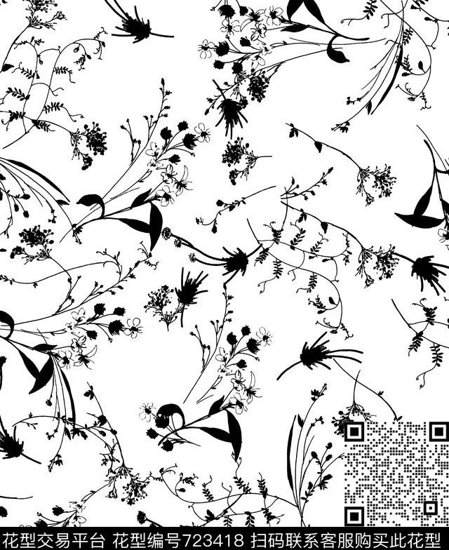 复古、田园、花卉几何花卉传统印花华亿平台下载（图片编号: 723418） - 瓦栏（Walan）