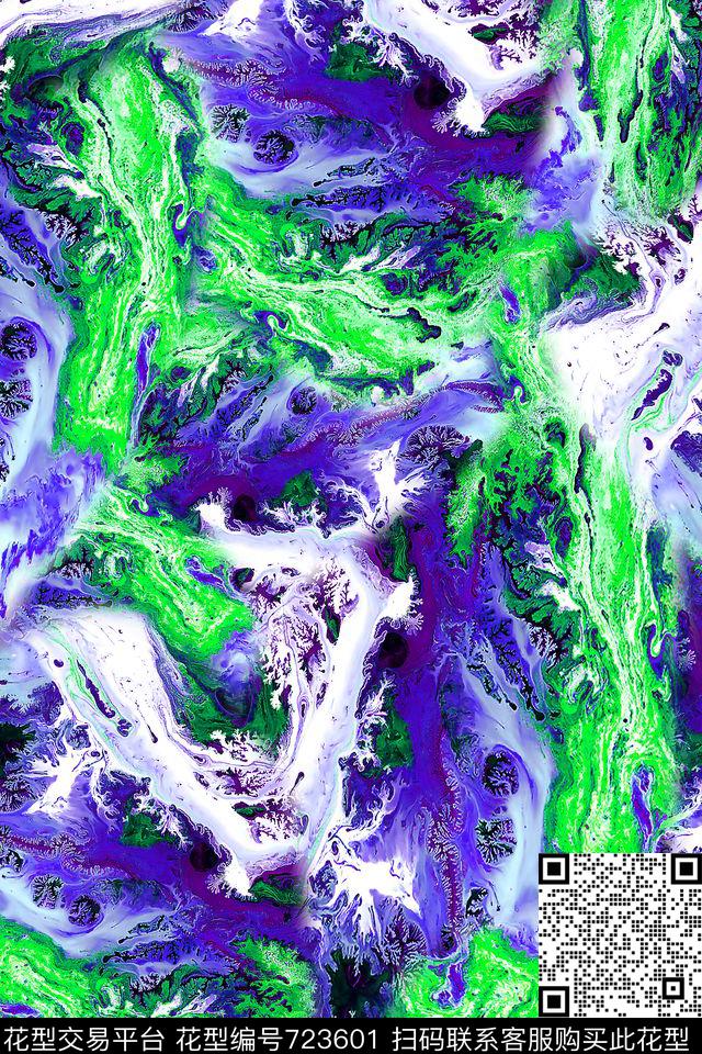 抽象肌理女装数码印花华亿平台下载（图片编号: 723601） - 瓦栏（Walan）