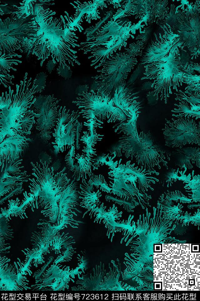 抽象男装水彩数码印花华亿平台下载（图片编号: 723612） - 瓦栏（Walan）